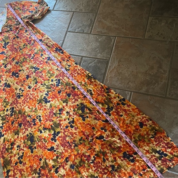 ⭐️BOGO FREE⭐️ SOFT SURROUNDINGS NWT Vibrant Floral Cape Maxi Dress - Picture 5 of 10